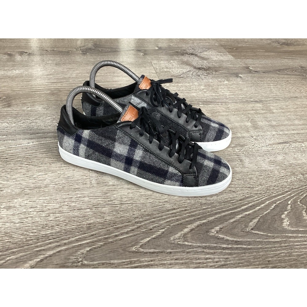 Cole Haan Shoes Womens Size 8.5 Gray Black White Plaid Lace Up Low Top Sneakers